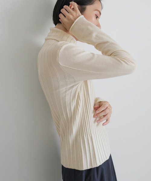 select MOCA(セレクトモカ)の「ランダムリブタートルニット(ニット/セーター・レディース・ライトオリーブ/ネイビー/アイボリー/ブラック/ブラウン・FREE)」の20枚目の写真