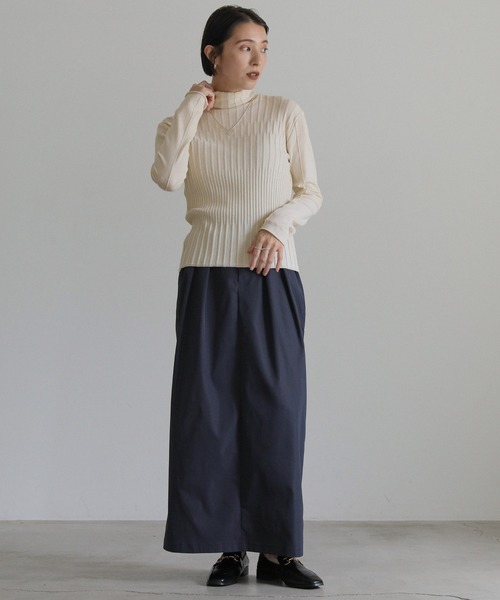 select MOCA(セレクトモカ)の「ランダムリブタートルニット(ニット/セーター・レディース・ライトオリーブ/ネイビー/アイボリー/ブラック/ブラウン・FREE)」の21枚目の写真