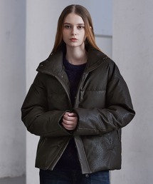 CLEL（クレイル）の「【CLEL】Volume Highneck Short Padded Jacket/ボリュームハイネックショート中綿ジャケット（ダウンジャケット/コート）」