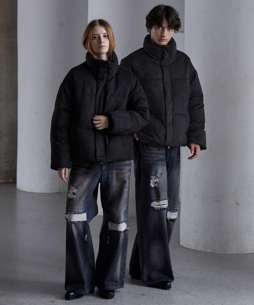 【CLEL】ボリュームハイネックショート中綿ジャケット XS チャコールグレー CLEL】ボリュームハイネックショート中綿ジャケット XS