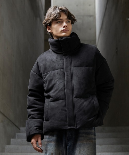 【CLEL】ボリュームハイネックショート中綿ジャケット XS チャコールグレー CLEL】Volume Highneck Short Padded Jacket/ボリューム