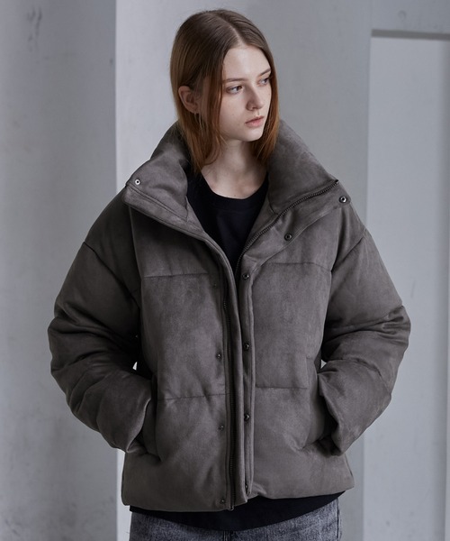 【CLEL】ボリュームハイネックショート中綿ジャケット XS チャコールグレー CLEL（クレイル）の「【CLEL】Volume Highneck Short Padded