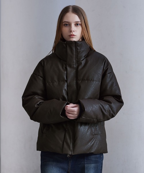 セール】【CLEL】Volume Highneck Short Padded Jacket/ボリューム