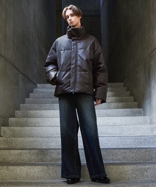 CLEL（クレイル）の「【CLEL】Volume Highneck Short Padded Jacket/ボリュームハイネックショート中綿ジャケット（ダウンジャケット/コート・メンズ・ライトグレー/ブラック/ブラック系/ライトグレー系/ブラウン系/グレー系/ブラウン系1/ブラック系1・M/S/L/XS）」の14枚目の写真