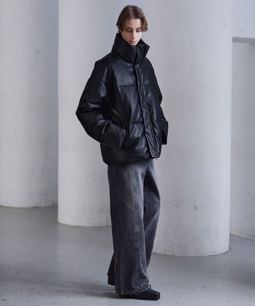 CLEL（クレイル）の「【CLEL】Volume Highneck Short Padded Jacket/ボリュームハイネックショート中綿ジャケット（ダウンジャケット/コート・メンズ・ライトグレー/ブラック/ブラック系/ライトグレー系/ブラウン系/グレー系/ブラウン系1/ブラック系1・M/S/L/XS）」の21枚目の写真