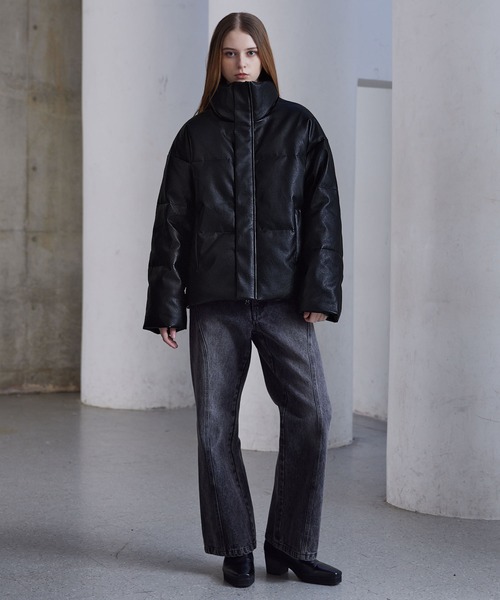 CLEL（クレイル）の「【CLEL】Volume Highneck Short Padded Jacket/ボリュームハイネックショート中綿ジャケット（ダウンジャケット/コート・メンズ・ライトグレー/ブラック/ブラック系/ライトグレー系/ブラウン系/グレー系/ブラウン系1/ブラック系1・M/S/L/XS）」の9枚目の写真