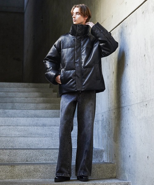 CLEL】Volume Highneck Short Padded Jacket/ボリュームハイネック