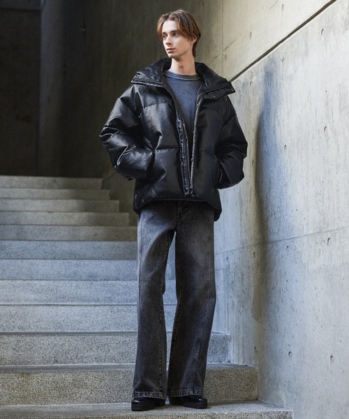 CLEL】Volume Highneck Short Padded Jacket/ボリュームハイネック 