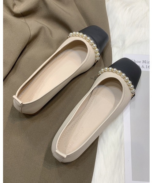 Burner(バーナー)の「【OKUOKU 0909】パールデザイン バレエシューズ oku-shoes-709215446239-33 U(バレエシューズ・レディース・ブラック/ベージュ・40/36/38)」の9枚目の写真