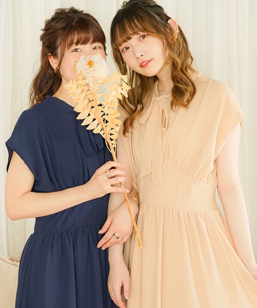 moulis'(ムーリス)の「フロントタイコルセットワンピース(ワンピース・レディース・ネイビー/ベージュ・SMALL/MEDIUM/LARGE/X-LARGE)」の3枚目の写真