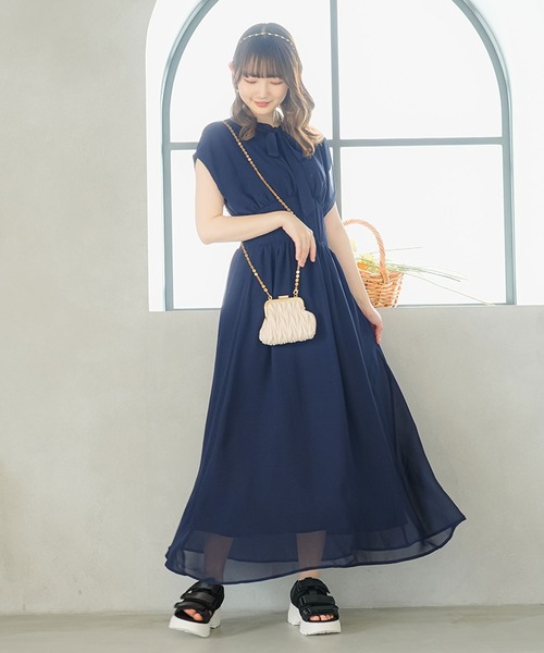 moulis'(ムーリス)の「フロントタイコルセットワンピース(ワンピース・レディース・ネイビー/ベージュ・SMALL/MEDIUM/LARGE/X-LARGE)」の20枚目の写真