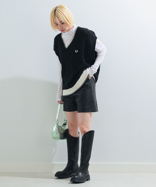 Ray BEAMS（レイビームス）の「Ray BEAMS / ガーゼ フライス タートルネック トップス（Tシャツ/カットソー・レディース・ブラック/クリーム/ホワイト・ONE SIZE）」の7枚目の写真