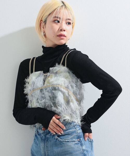 Ray BEAMS（レイビームス）の「Ray BEAMS / ガーゼ フライス タートルネック トップス（Tシャツ/カットソー・レディース・ブラック/クリーム/ホワイト・ONE SIZE）」の13枚目の写真