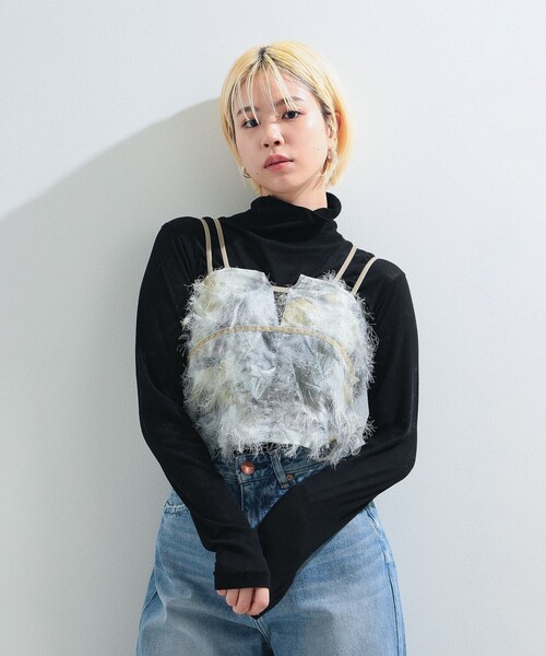 Ray BEAMS（レイビームス）の「Ray BEAMS / ガーゼ フライス タートルネック トップス（Tシャツ/カットソー・レディース・ブラック/クリーム/ホワイト・ONE SIZE）」の14枚目の写真
