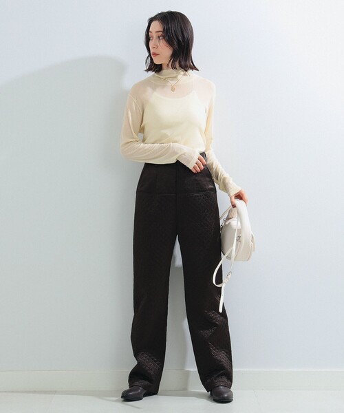 Ray BEAMS（レイビームス）の「Ray BEAMS / ガーゼ フライス タートルネック トップス（Tシャツ/カットソー・レディース・ブラック/クリーム/ホワイト・ONE SIZE）」の21枚目の写真