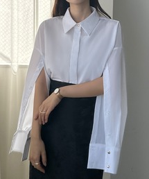Louere | オーバーサイズ袖スリットシャツ(シャツ/ブラウス)