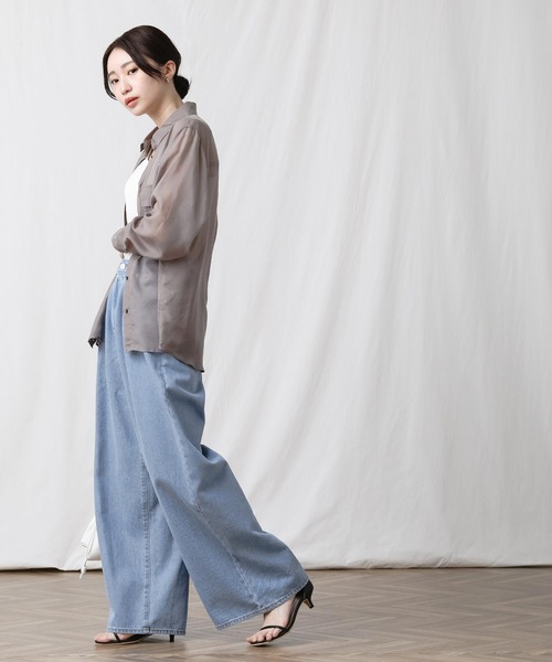 Gready Brilliant（グレディブリリアン）の「デニムタックワイドパンツ