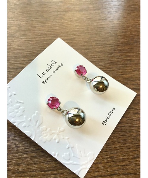 【Le soleil】ひとつぶスワロフスキー ボールチャームピアス(MA)（ピアス（両耳用））｜tone（トーン）