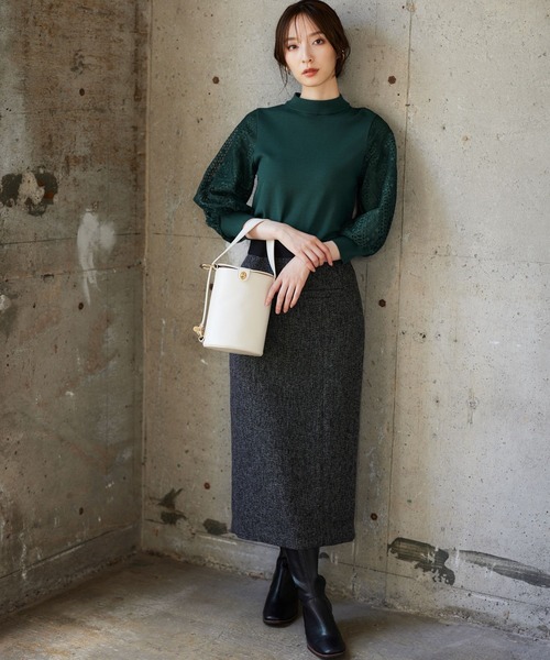 Andemiu(アンデミュウ)の「ツイードIラインスカート972898(スカート・レディース・ネイビー/ブラック・MEDIUM/SMALL)」の21枚目の写真