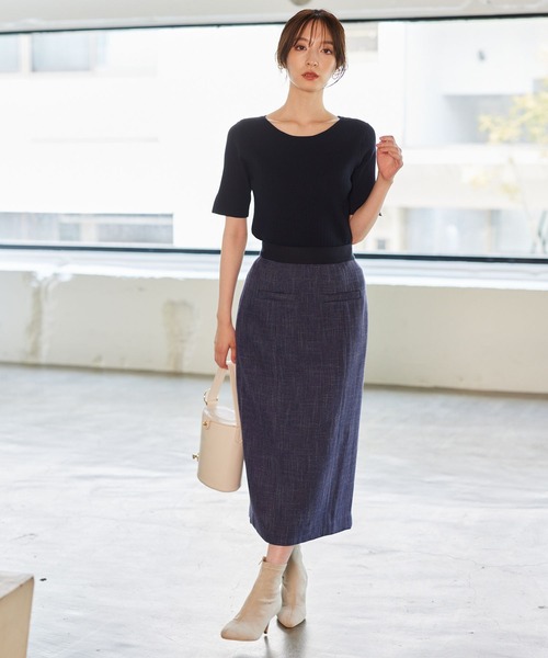 Andemiu(アンデミュウ)の「ツイードIラインスカート972898(スカート・レディース・ネイビー/ブラック・MEDIUM/SMALL)」の22枚目の写真