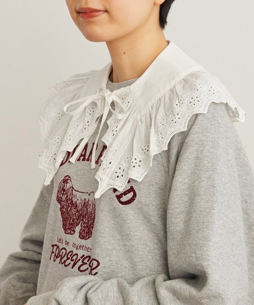 Dot＆Stripes CHILD WOMAN（ドットアンドストライプス　チャイルドウーマン）の「ブロード・レースBIG付け襟（付け襟・レディース・ホワイト・FREE）」の3枚目の写真