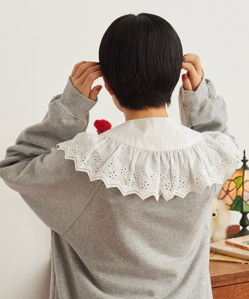 Dot＆Stripes CHILD WOMAN（ドットアンドストライプス　チャイルドウーマン）の「ブロード・レースBIG付け襟（付け襟・レディース・ホワイト・FREE）」の4枚目の写真