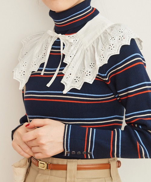 Dot＆Stripes CHILD WOMAN（ドットアンドストライプス　チャイルドウーマン）の「ブロード・レースBIG付け襟（付け襟・レディース・ホワイト・FREE）」の7枚目の写真