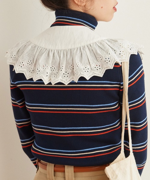 Dot＆Stripes CHILD WOMAN（ドットアンドストライプス　チャイルドウーマン）の「ブロード・レースBIG付け襟（付け襟・レディース・ホワイト・FREE）」の8枚目の写真