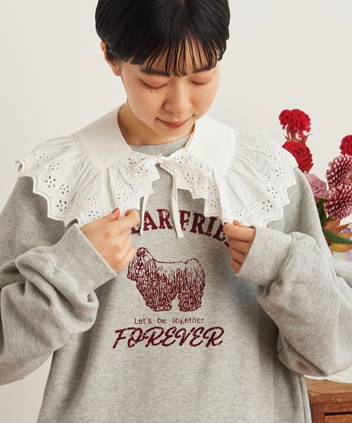 Dot＆Stripes CHILD WOMAN（ドットアンドストライプス　チャイルドウーマン）の「ブロード・レースBIG付け襟（付け襟・レディース・ホワイト・FREE）」の22枚目の写真