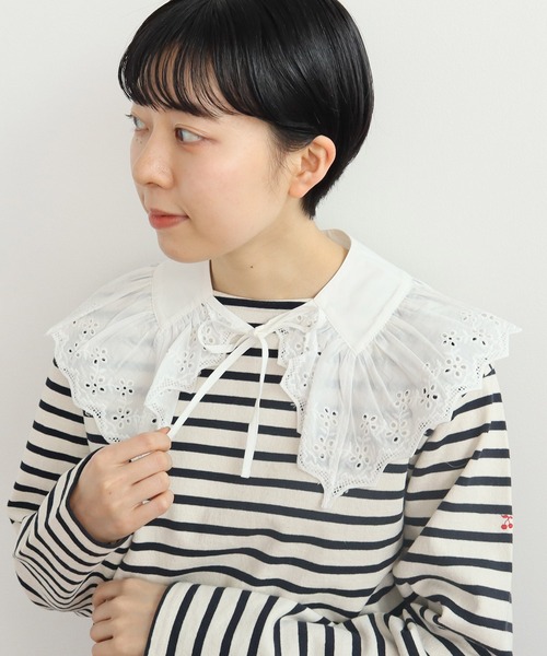 Dot＆Stripes CHILD WOMAN（ドットアンドストライプス　チャイルドウーマン）の「ブロード・レースBIG付け襟（付け襟・レディース・ホワイト・FREE）」の15枚目の写真