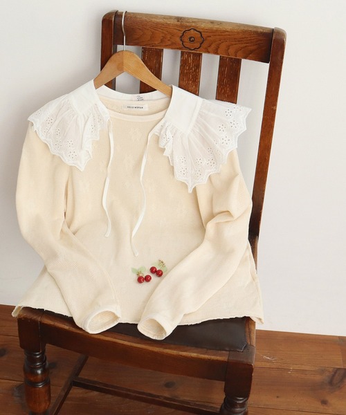 Dot＆Stripes CHILD WOMAN（ドットアンドストライプス　チャイルドウーマン）の「ブロード・レースBIG付け襟（付け襟・レディース・ホワイト・FREE）」の21枚目の写真