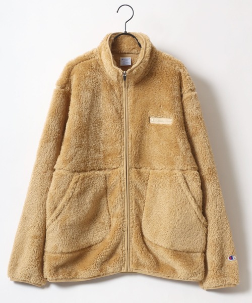 Champion(チャンピオン)の「Champion/チャンピオン SHERPA FLEECE ZIP JACKET/シェルパフリース ロゴ ワンポイント刺繍 ジップジャケット/ボアジャケット/ブルゾン レディース メンズ(ブルゾン・メンズ・ブルー/ダークグリーン/チャコール/ベージュ/ブラック・M/L/XL)」の8枚目の写真