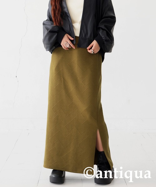 antiqua（アンティカ）の「膨れジャガードタイトスカート（スカート・レディース・ブルー/ブラック/ダークグレー/モスグリーン・FREE）」の3枚目の写真
