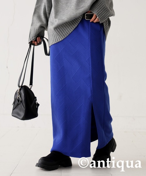 antiqua（アンティカ）の「膨れジャガードタイトスカート（スカート・レディース・ブルー/ブラック/ダークグレー/モスグリーン・FREE）」の17枚目の写真