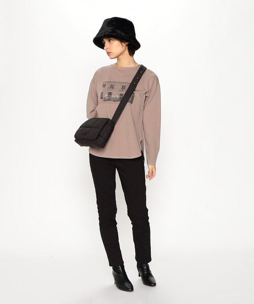 COMME CA ISM(コムサイズム)の「フォトプリント プルオーバー(Tシャツ/カットソー・レディース・グレイッシュベージュ/ホワイト/モカ・M/L)」の6枚目の写真