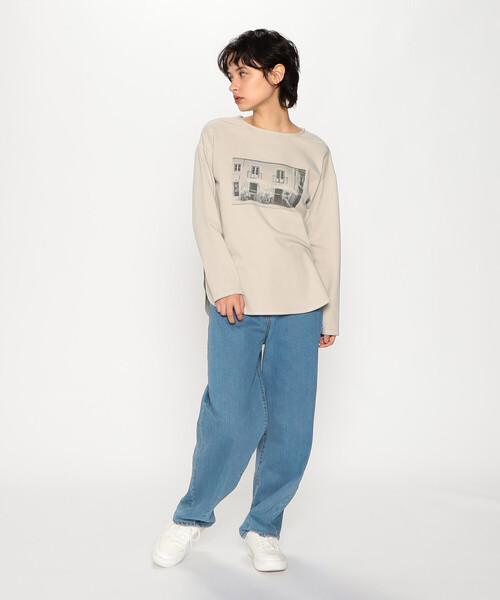 COMME CA ISM(コムサイズム)の「フォトプリント プルオーバー(Tシャツ/カットソー・レディース・グレイッシュベージュ/ホワイト/モカ・M/L)」の8枚目の写真