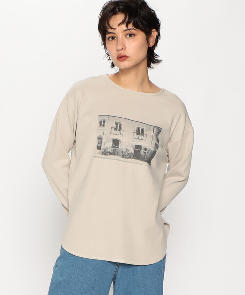COMME CA ISM(コムサイズム)の「フォトプリント プルオーバー(Tシャツ/カットソー・レディース・グレイッシュベージュ/ホワイト/モカ・M/L)」の10枚目の写真