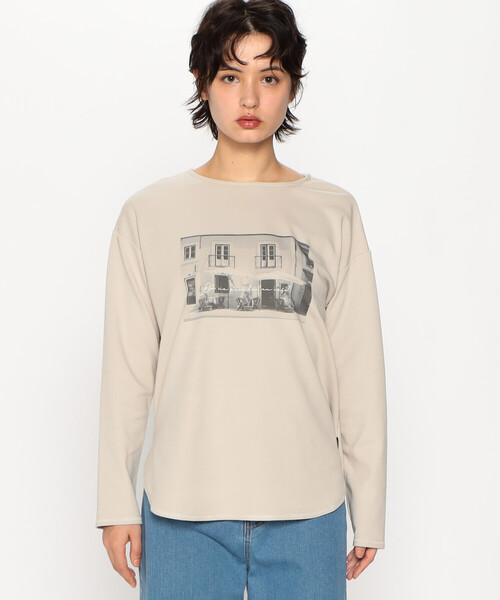 COMME CA ISM(コムサイズム)の「フォトプリント プルオーバー(Tシャツ/カットソー・レディース・グレイッシュベージュ/ホワイト/モカ・M/L)」の11枚目の写真