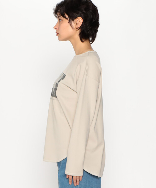 COMME CA ISM(コムサイズム)の「フォトプリント プルオーバー(Tシャツ/カットソー・レディース・グレイッシュベージュ/ホワイト/モカ・M/L)」の12枚目の写真