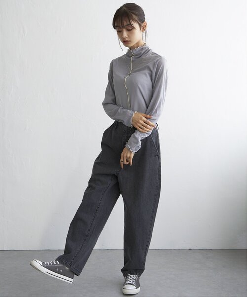 LBC（エルビーシー）の「配色メローシアーロンT A（Tシャツ/カットソー・レディース・グレー/ブラック/ホワイト・M）」の11枚目の写真