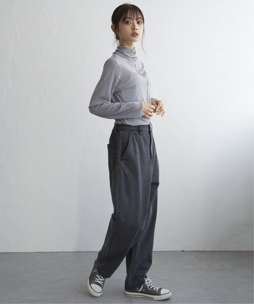 LBC（エルビーシー）の「配色メローシアーロンT A（Tシャツ/カットソー・レディース・グレー/ブラック/ホワイト・M）」の10枚目の写真