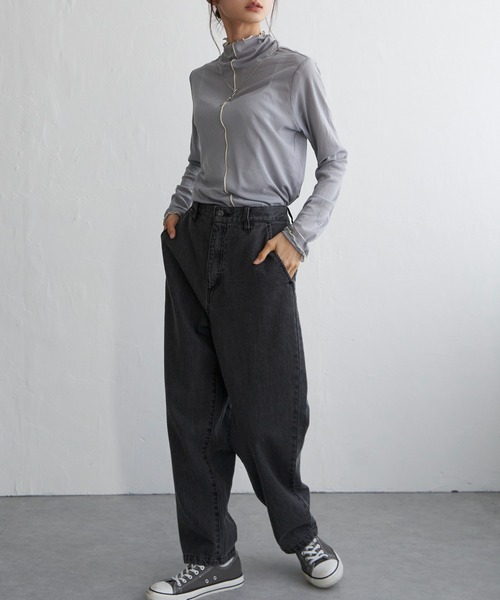 LBC（エルビーシー）の「配色メローシアーロンT A（Tシャツ/カットソー・レディース・グレー/ブラック/ホワイト・M）」の9枚目の写真