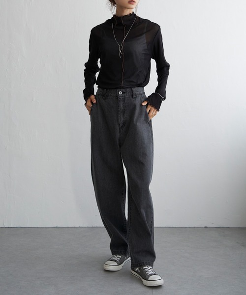 LBC（エルビーシー）の「配色メローシアーロンT A（Tシャツ/カットソー・レディース・グレー/ブラック/ホワイト・M）」の7枚目の写真