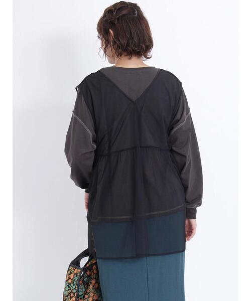 Samansa Mos2（サマンサ モスモス）の「◎前後着チュールジレ（ベスト・レディース・ブラック/オフホワイト・F）」の5枚目の写真