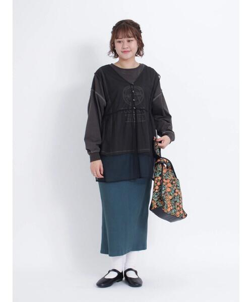 Samansa Mos2（サマンサ モスモス）の「◎前後着チュールジレ（ベスト・レディース・ブラック/オフホワイト・F）」の6枚目の写真