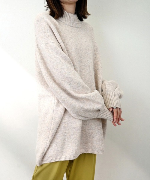 STYLEBLOCK(スタイルブロック)の「もちもちニットハイネックプルオーバー(ニット/セーター・レディース・パープル/アイボリー/イエロー・M)」の2枚目の写真
