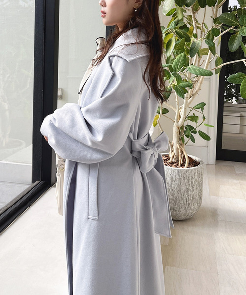 MIIA（ミーア）の「ボリュームスリーブロングコート（その他アウター・レディース・ライトグレー/ベージュ/オフホワイト/ブラック・FREE）」の18枚目の写真