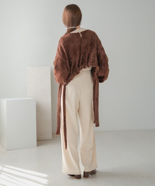 Bab（バブ）の「【S・M・Lサイズ展開あり】2タックセンタープレスストレートパンツ（スラックス・レディース・グレー/ホワイト系その他/ブラウン/ブラック・M/L/S）」の8枚目の写真