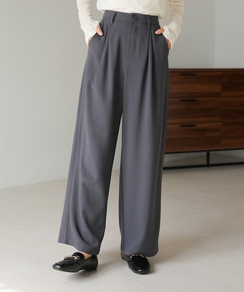 Bab（バブ）の「【S・M・Lサイズ展開あり】2タックセンタープレスストレートパンツ（スラックス・レディース・グレー/ホワイト系その他/ブラウン/ブラック・M/L/S）」の17枚目の写真