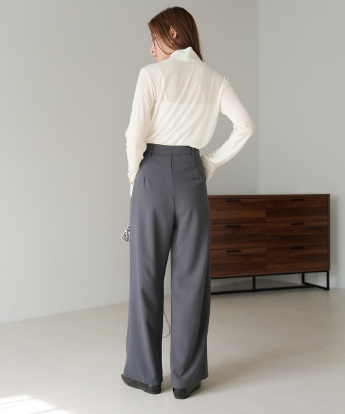 Bab（バブ）の「【S・M・Lサイズ展開あり】2タックセンタープレスストレートパンツ（スラックス・レディース・グレー/ホワイト系その他/ブラウン/ブラック・M/L/S）」の20枚目の写真